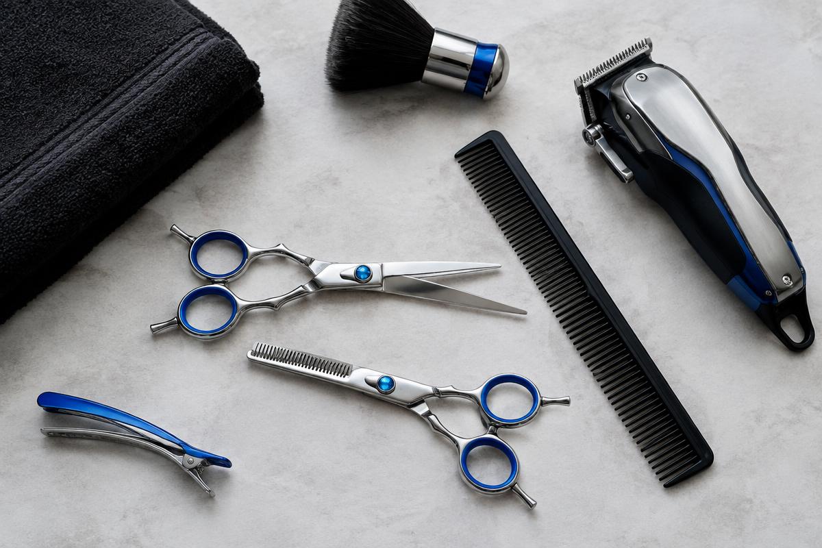 Professionelle Scheren und Barberwerkzeuge